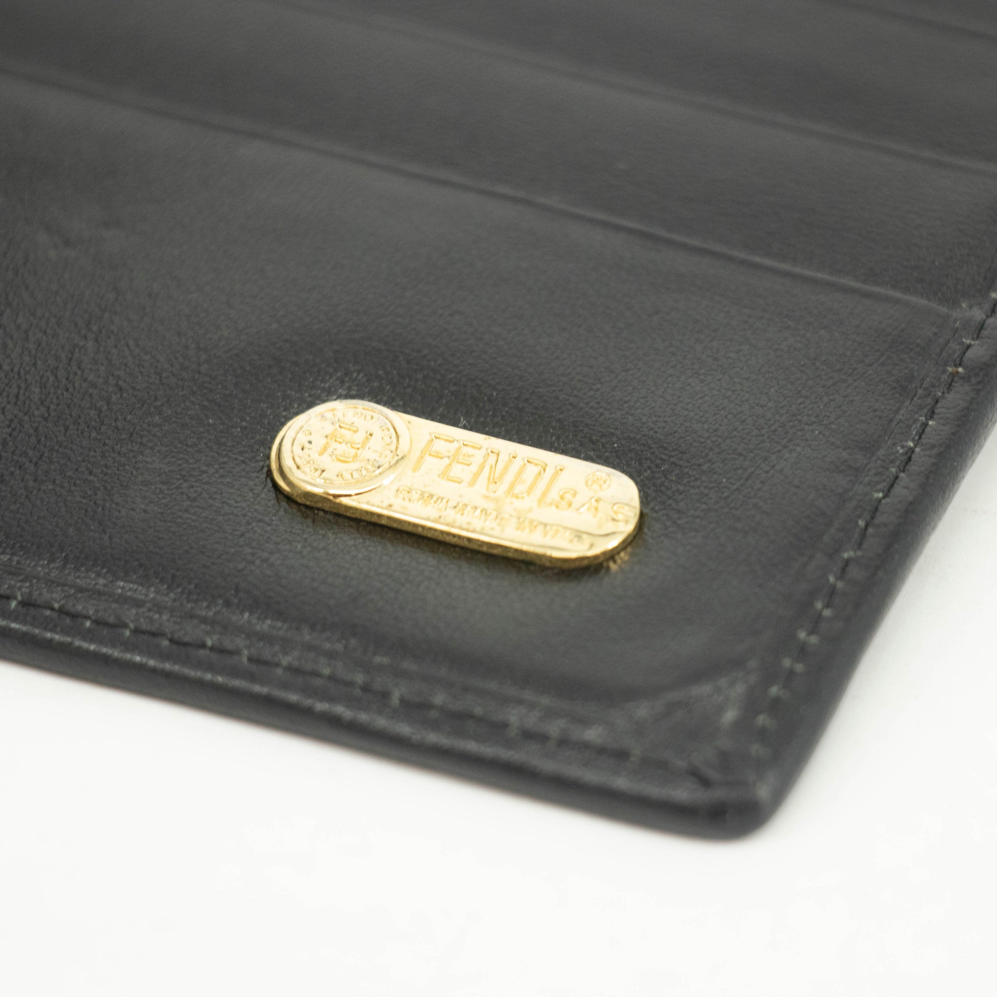 Fendi Black Leather Mens Bifold Wallet  #3611
