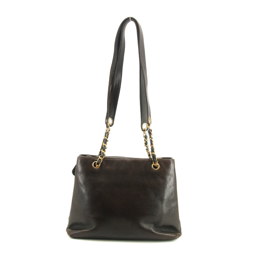 Chanel Lambskin Brown CC Coco Mark Shoulder Bag #3629