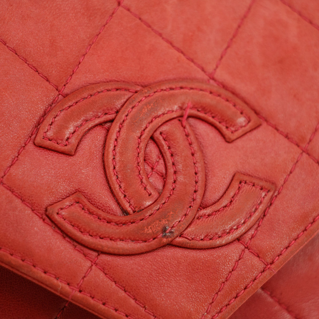 Chanel Matelasse Lambskin Tassel Camera Shoulder Bag Red #3637