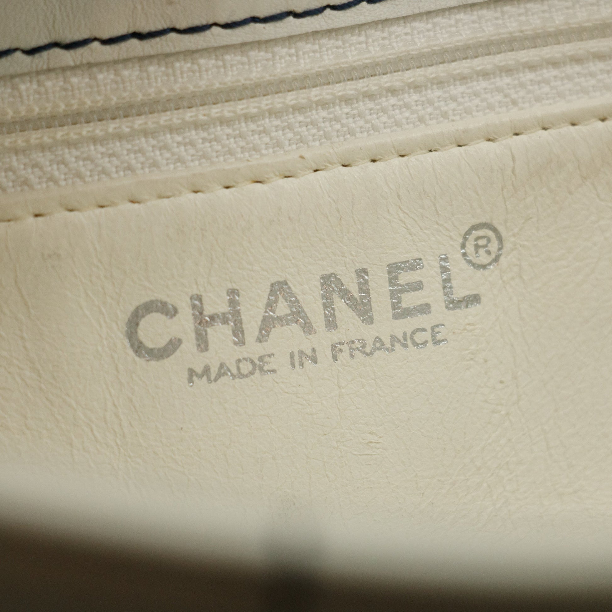 Chanel Wild Stitch White Lambskin Chocolate Bar Shoulder Bag #3640
