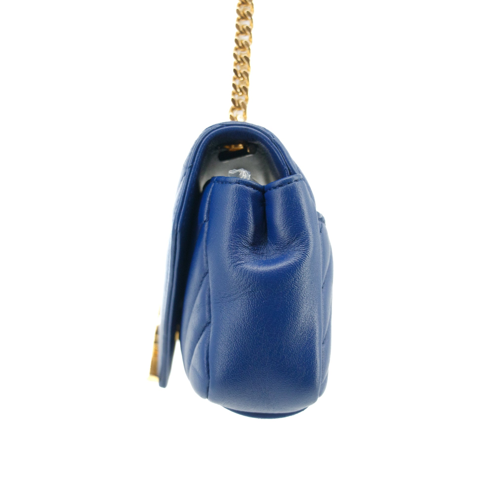 Saint Laurent YSL Classic Blue Matelasse Chevron Crossbody Bag #3651