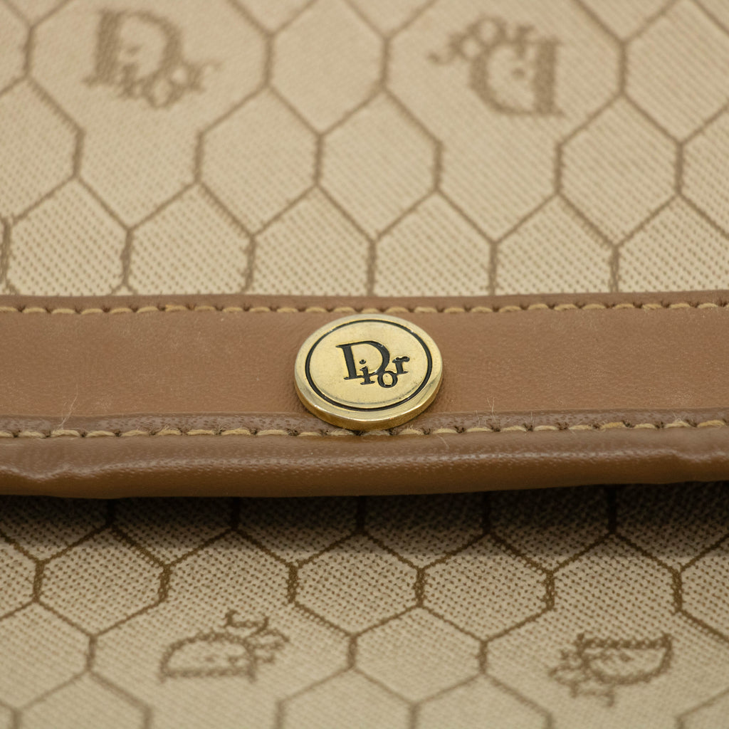 Christian Dior Honeycomb PVC Beige Clutch Bag #3653