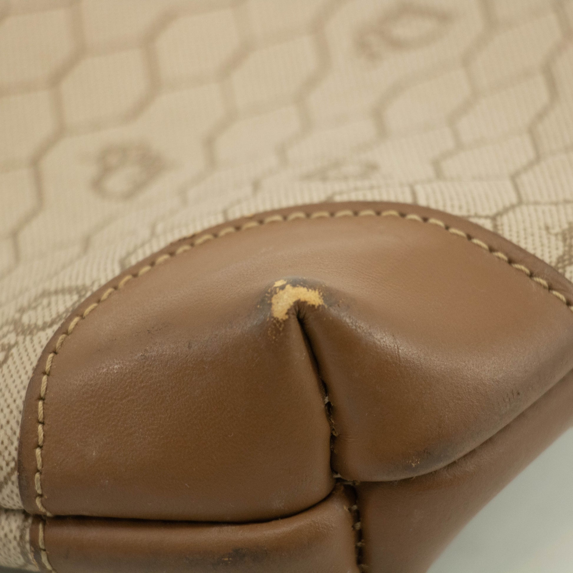 Christian Dior Honeycomb PVC Beige Clutch Bag #3653
