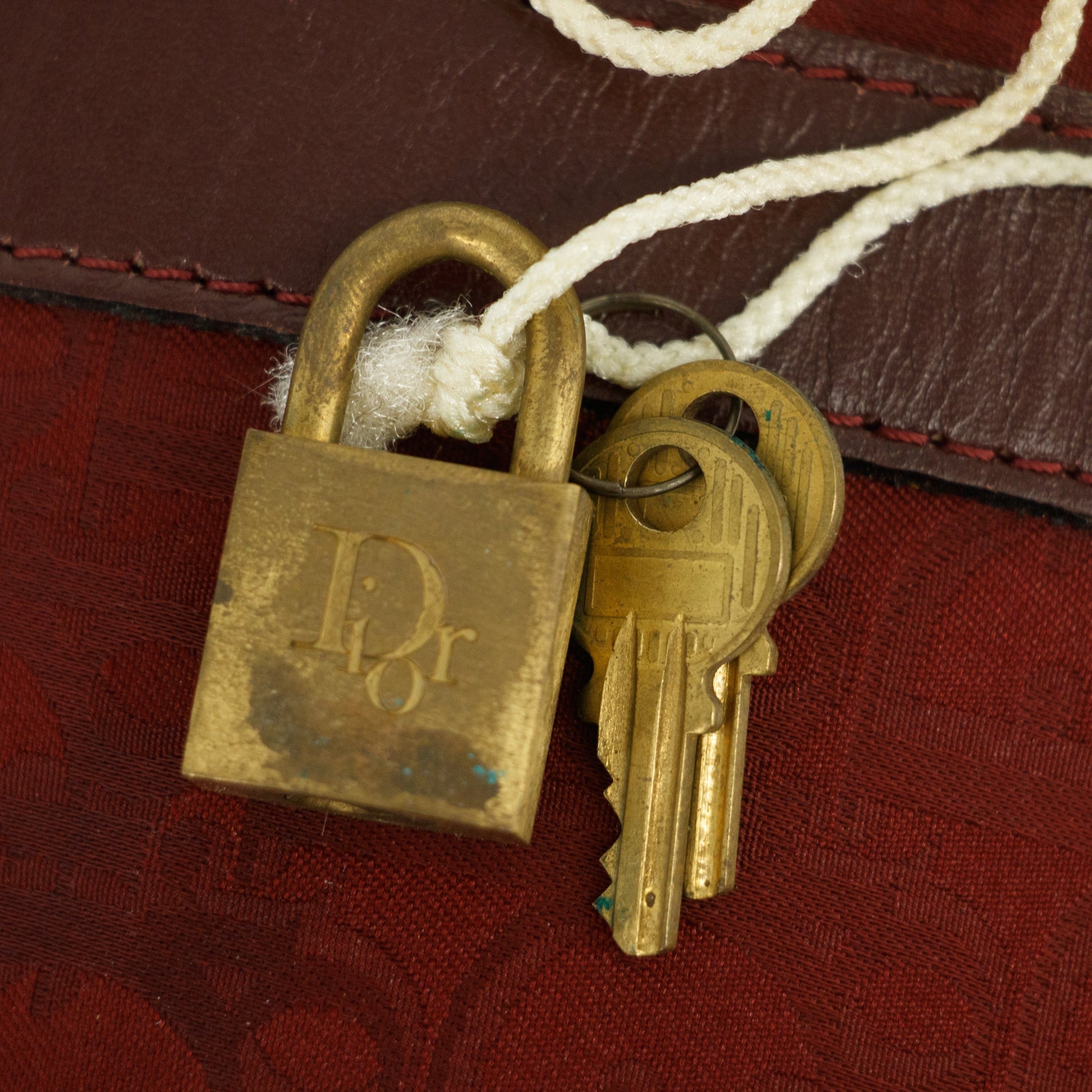 Christian Dior Red Trotter Canvas x Leather Boston Bag #3654