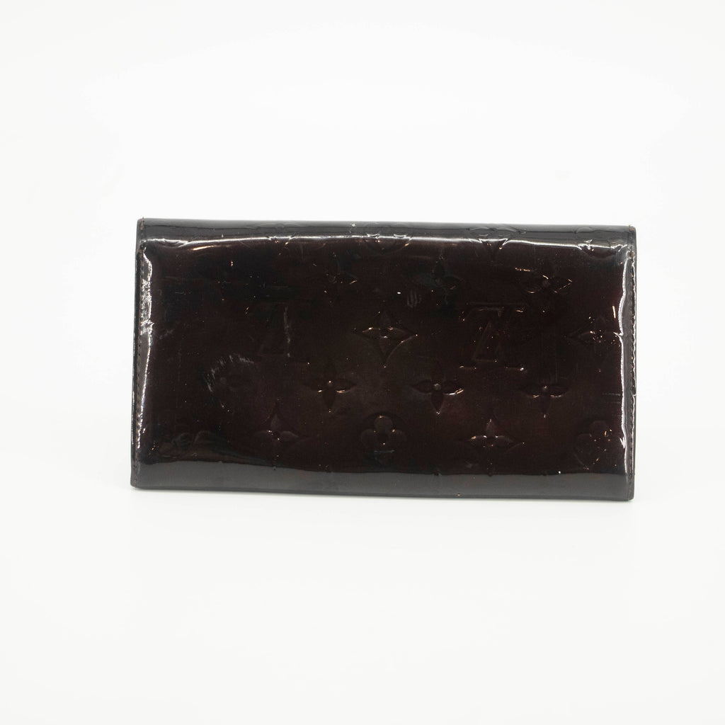 Louis Vuitton Vernis Patent Leather Purple Sarah Long Wallet #3693