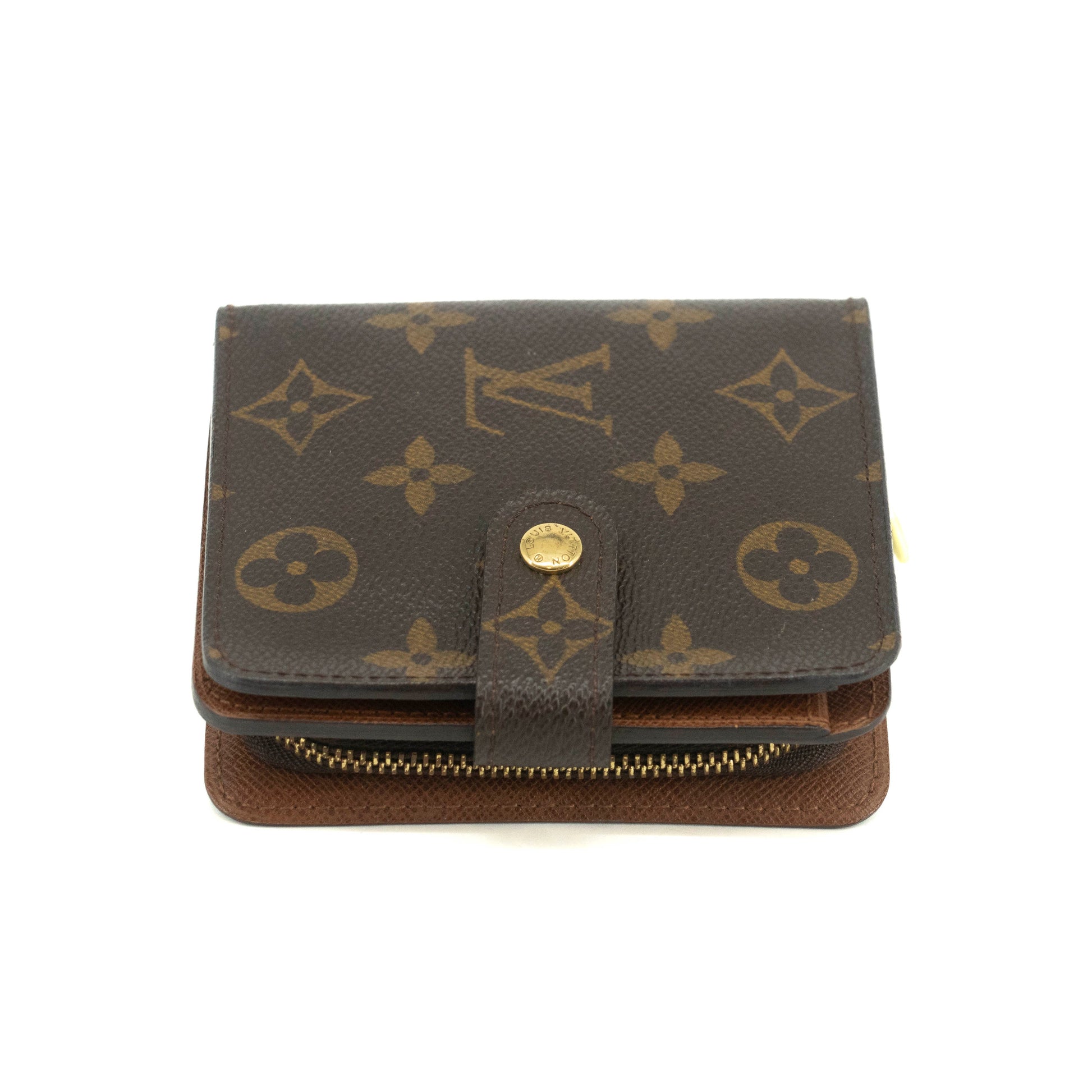 Louis Vuitton Monogram Canvas Brown Compact Wallet #3699