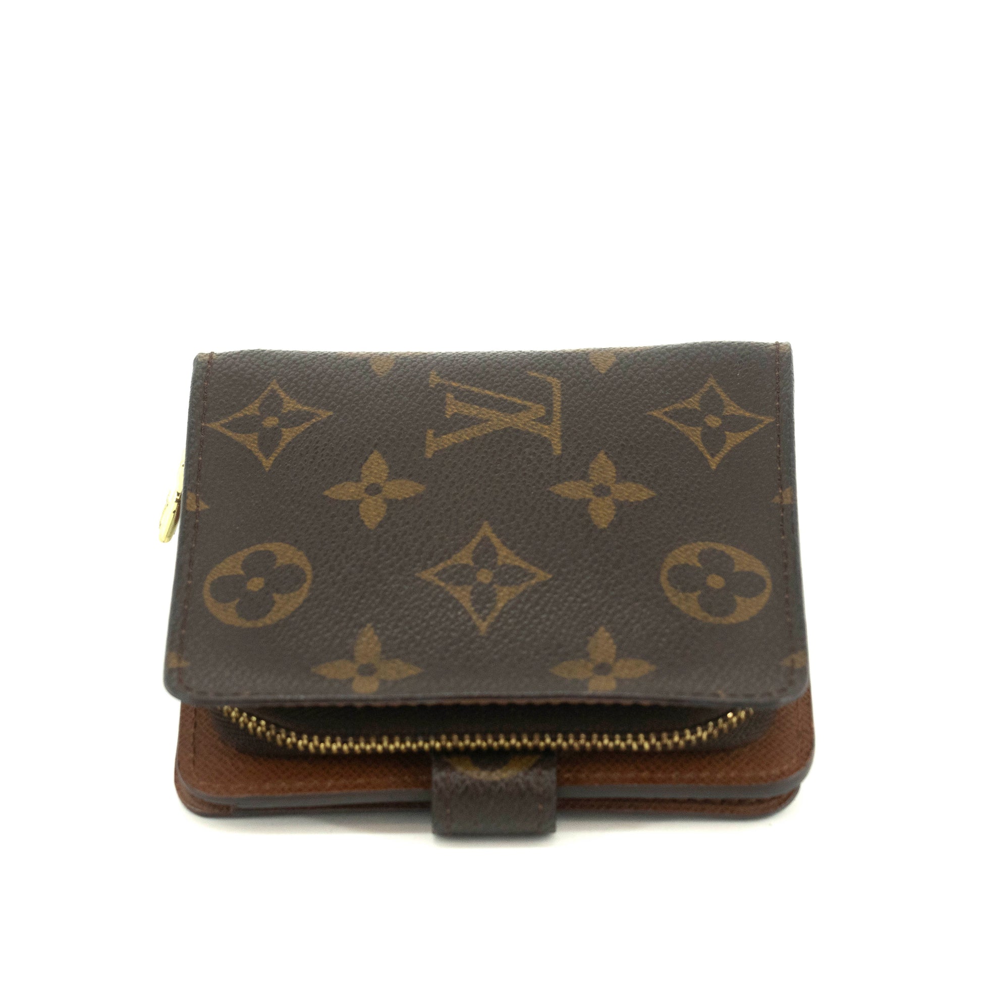 Louis Vuitton Monogram Canvas Brown Compact Wallet #3699