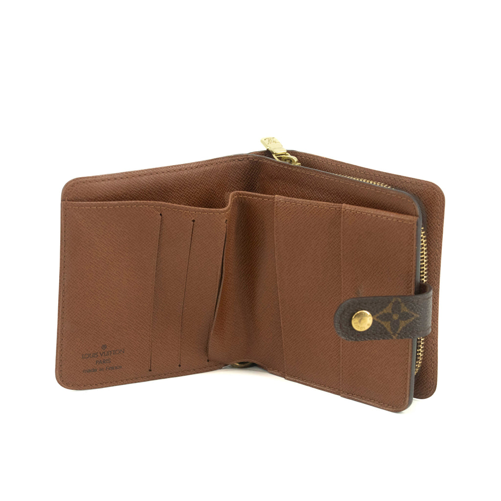 Louis Vuitton Monogram Canvas Brown Compact Wallet #3699