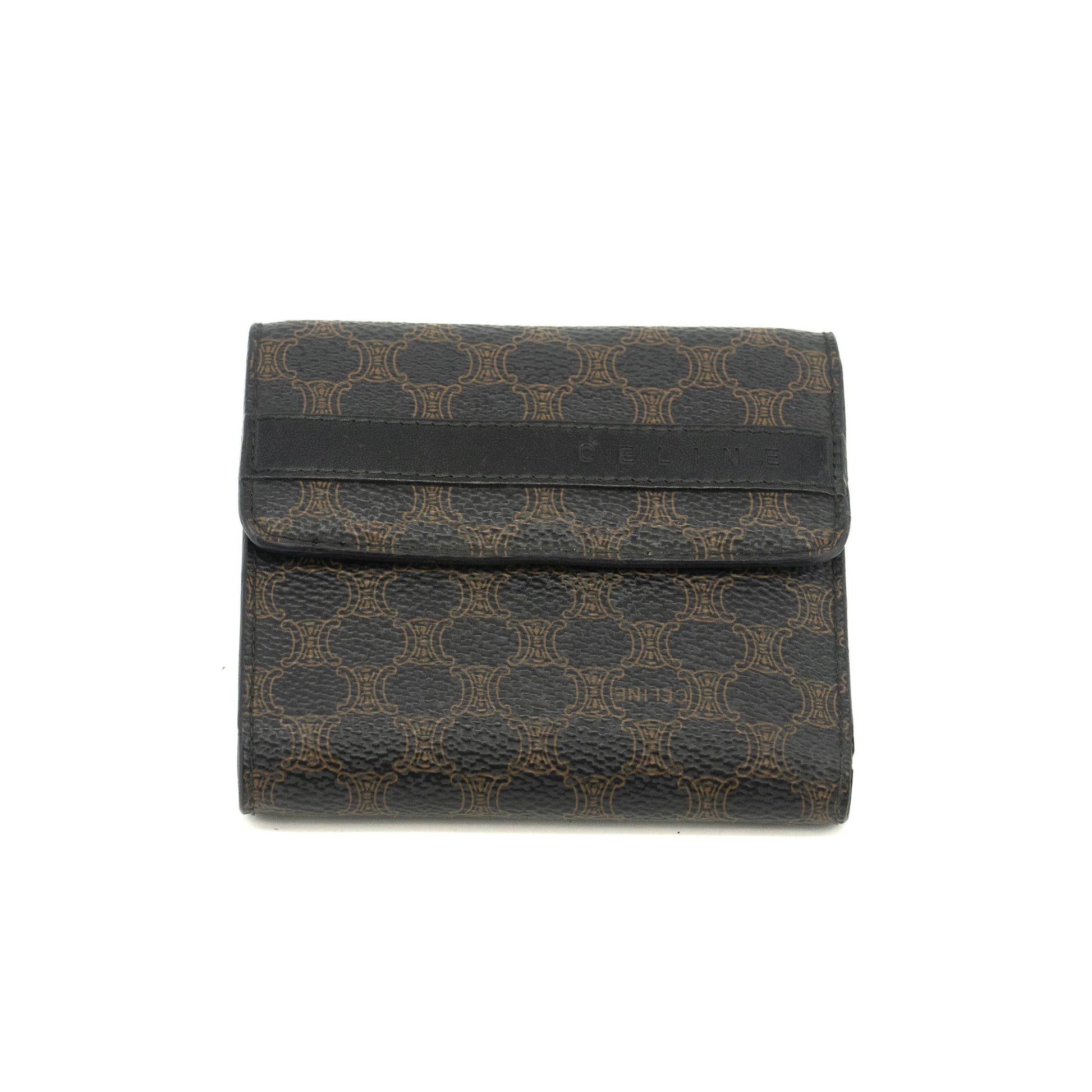 Celine Macadam Black PVC Compact Wallet #3704