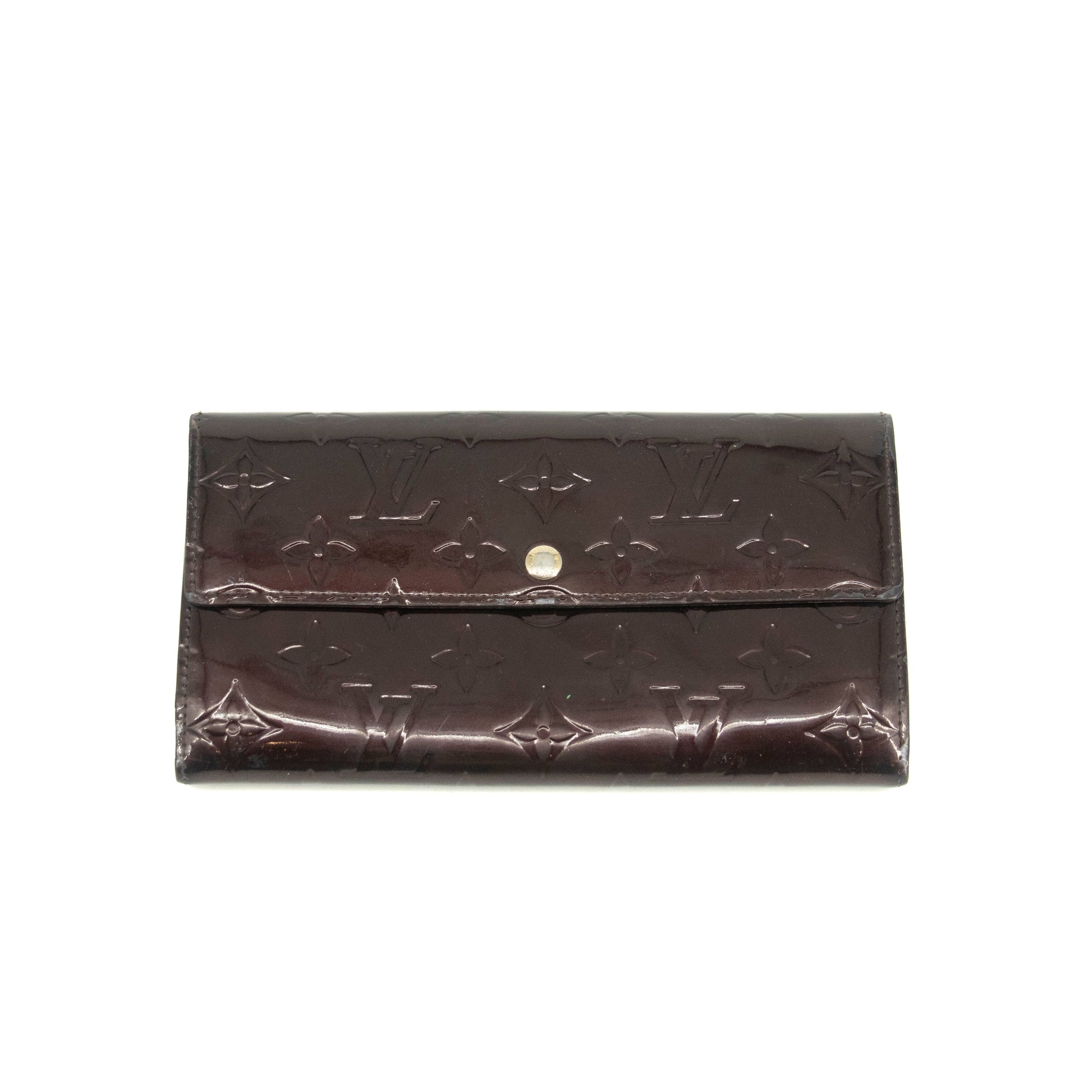 Louis Vuitton Vernis Patent Leather Purple Sarah Wallet #3713