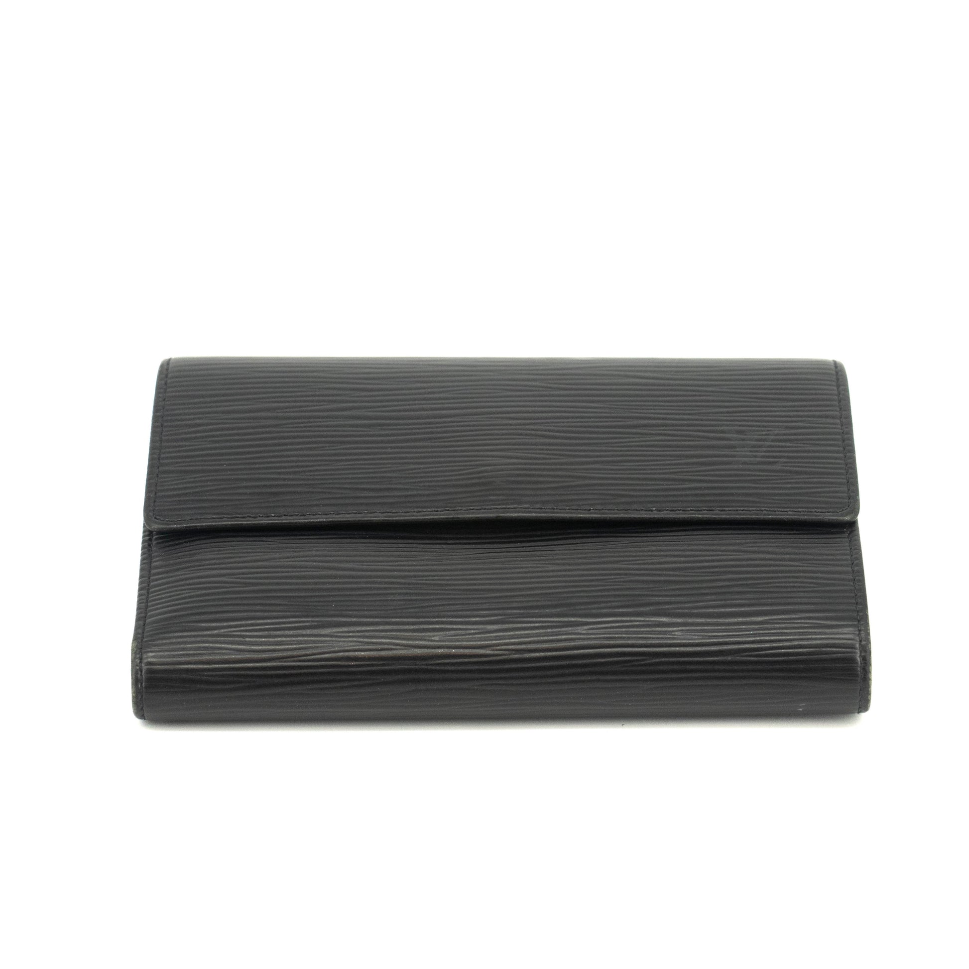 Louis Vuitton Black Epi Leather Ludlow Trifold Wallet #3716