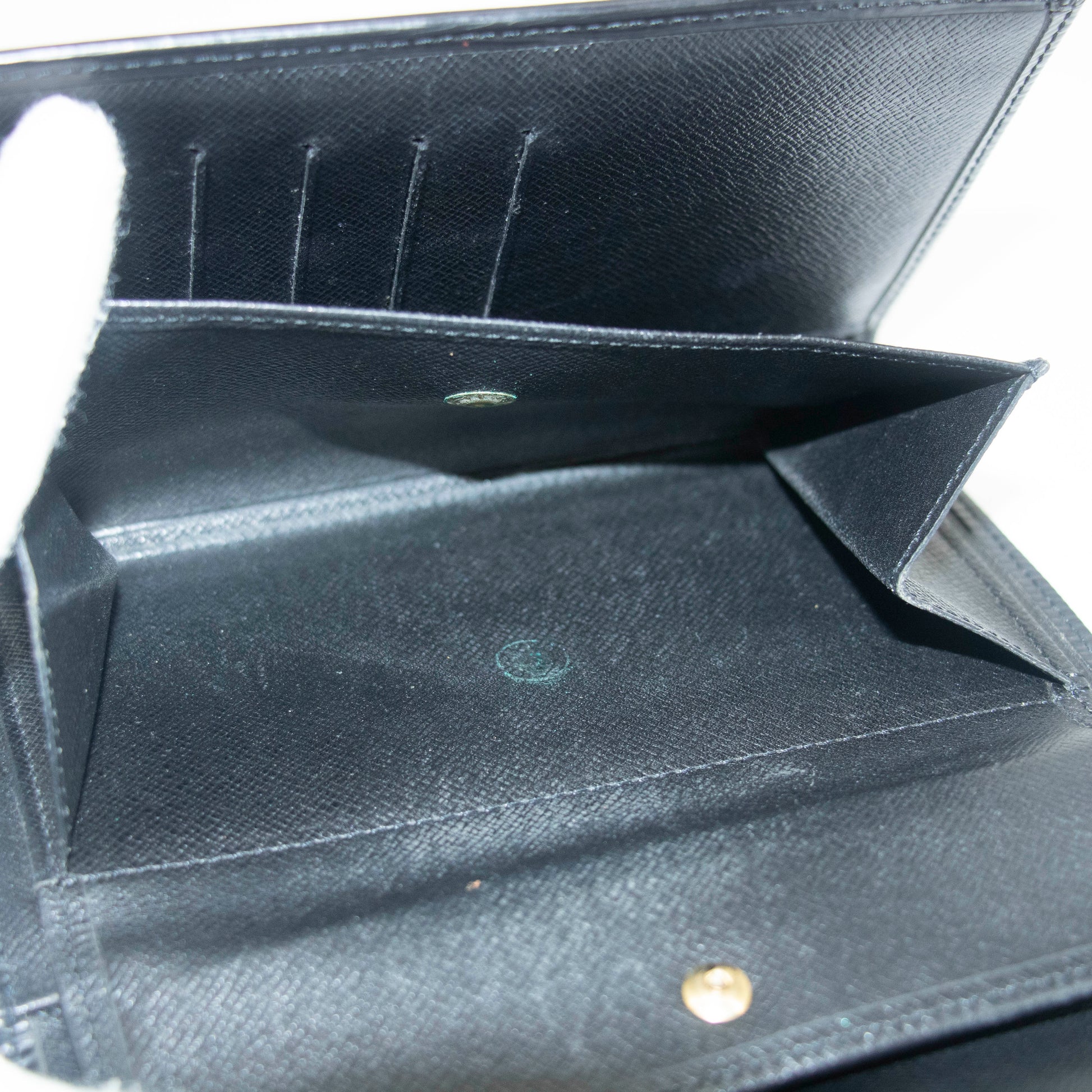 Louis Vuitton Black Epi Leather Ludlow Trifold Wallet #3716