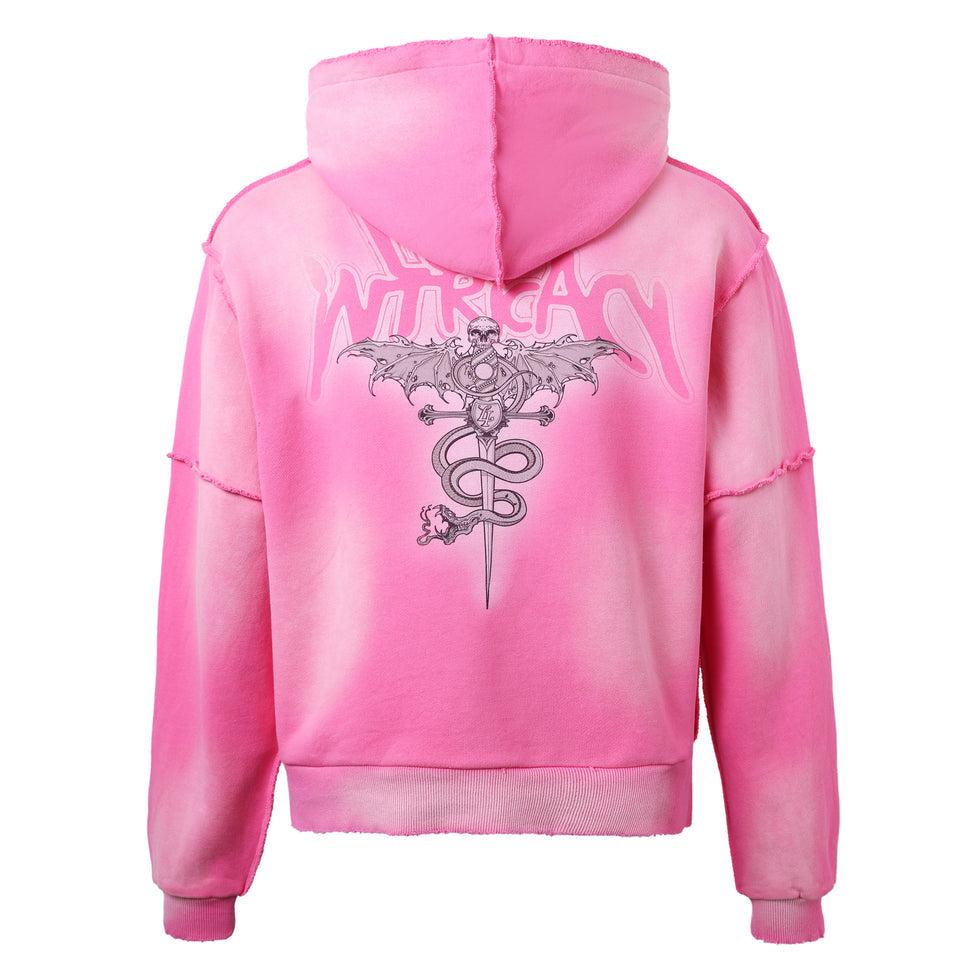 LOST INTRICACY Men's Pink Zip Up Hoodie