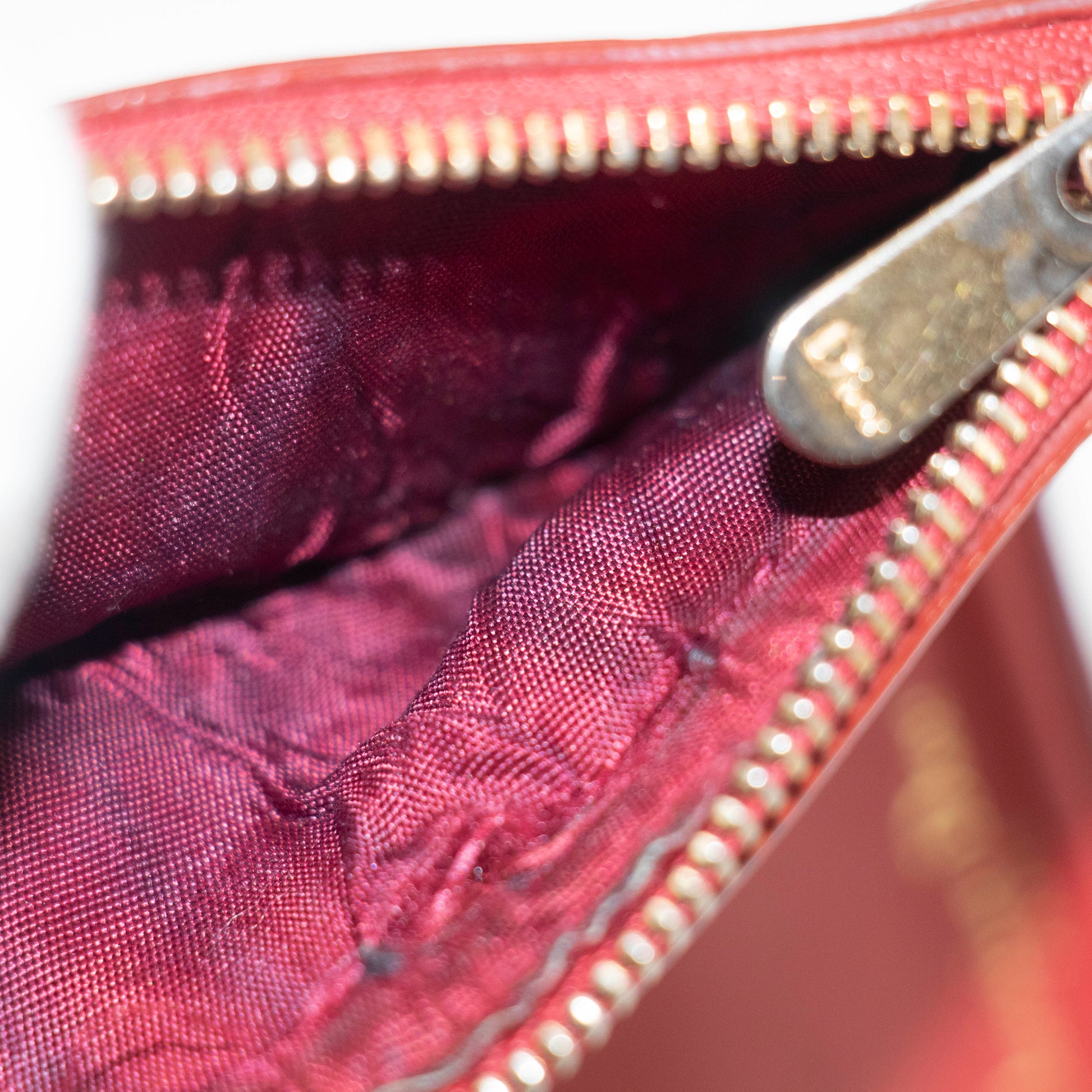 Christian Dior Red Leather Compact Wallet #3720