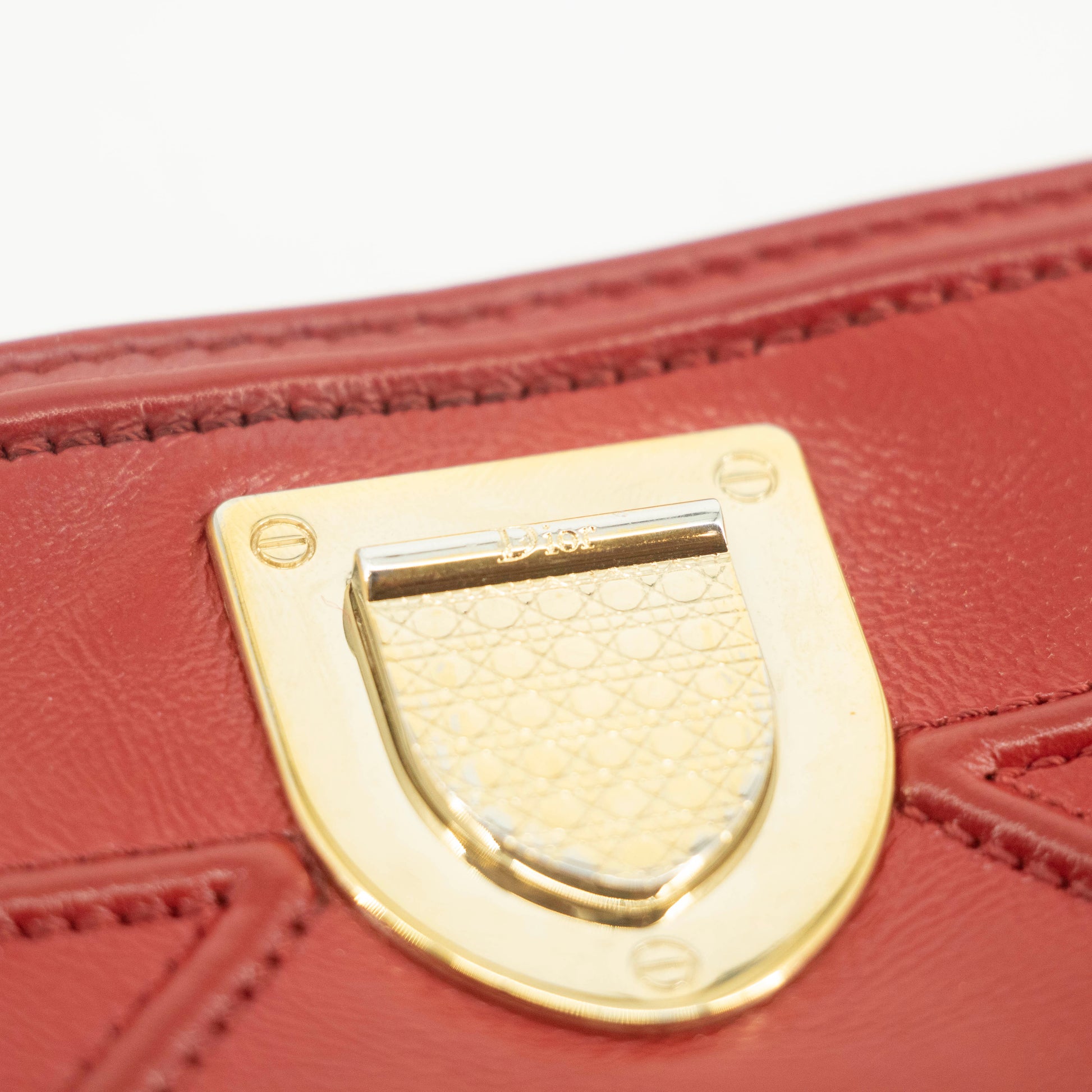 Christian Dior Red Leather Compact Wallet #3720