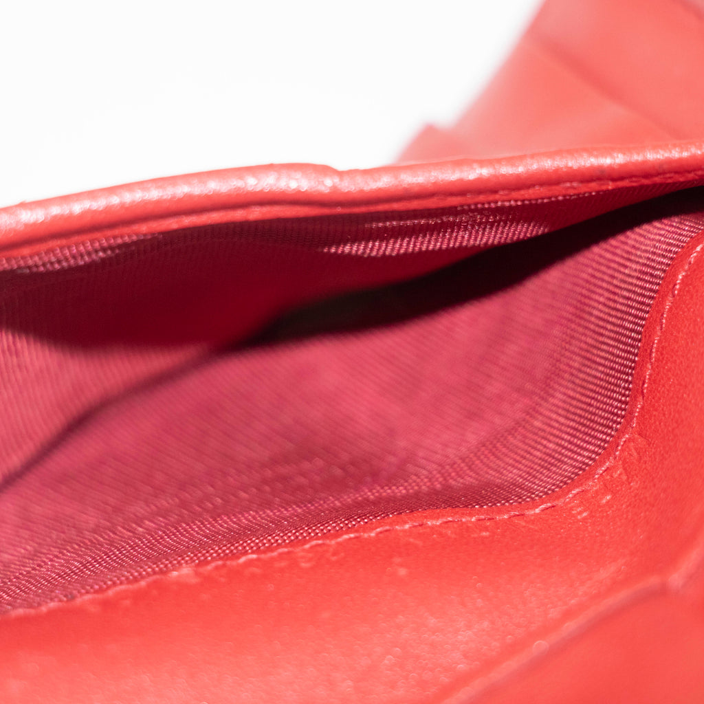 Christian Dior Red Leather Compact Wallet #3720
