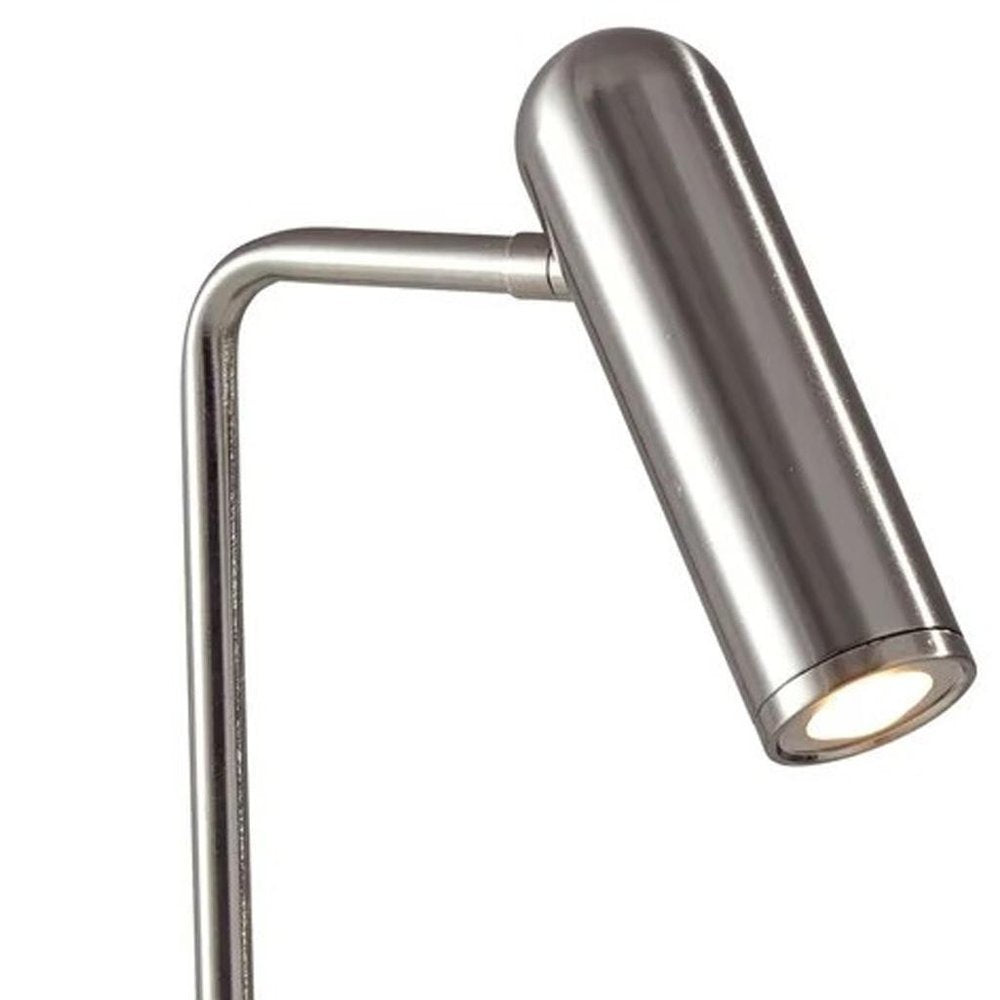 17" Silver Desk Lamp with USB and Wireless Charging