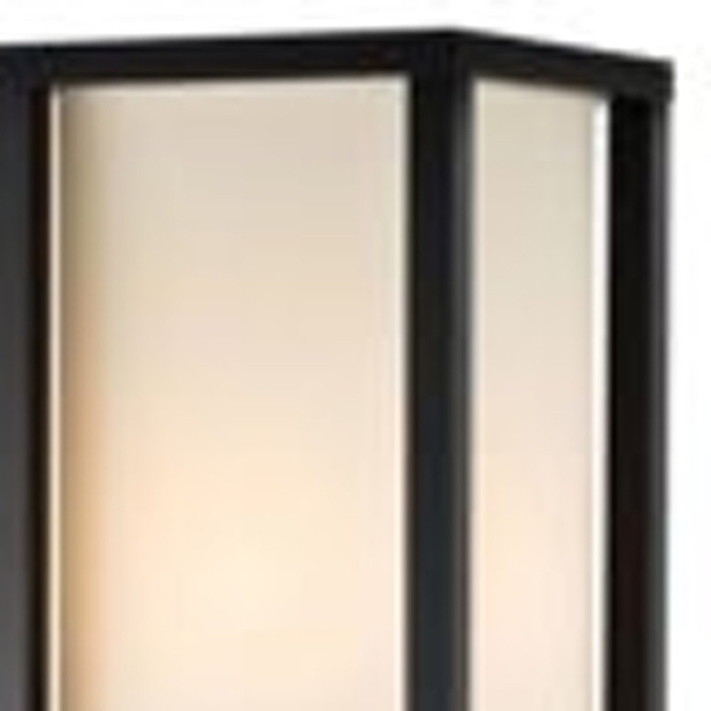 72" Black And White Solid Wood Column With White Cotton Shade