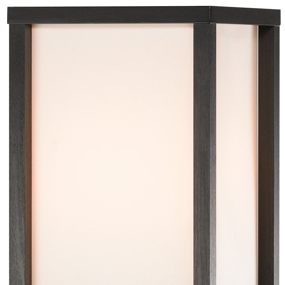 72" Black And Off White Column Floor Lamp With Off White Fabric Rectangular Shade