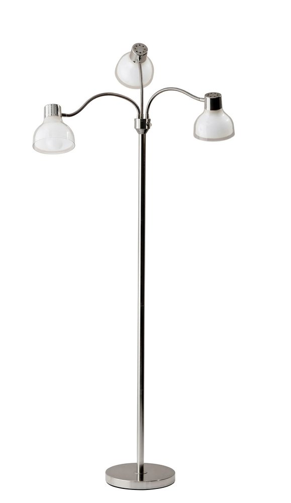 69" Gold Three Light Tree Floor Lamp With Clear Plastic Bowl Shade