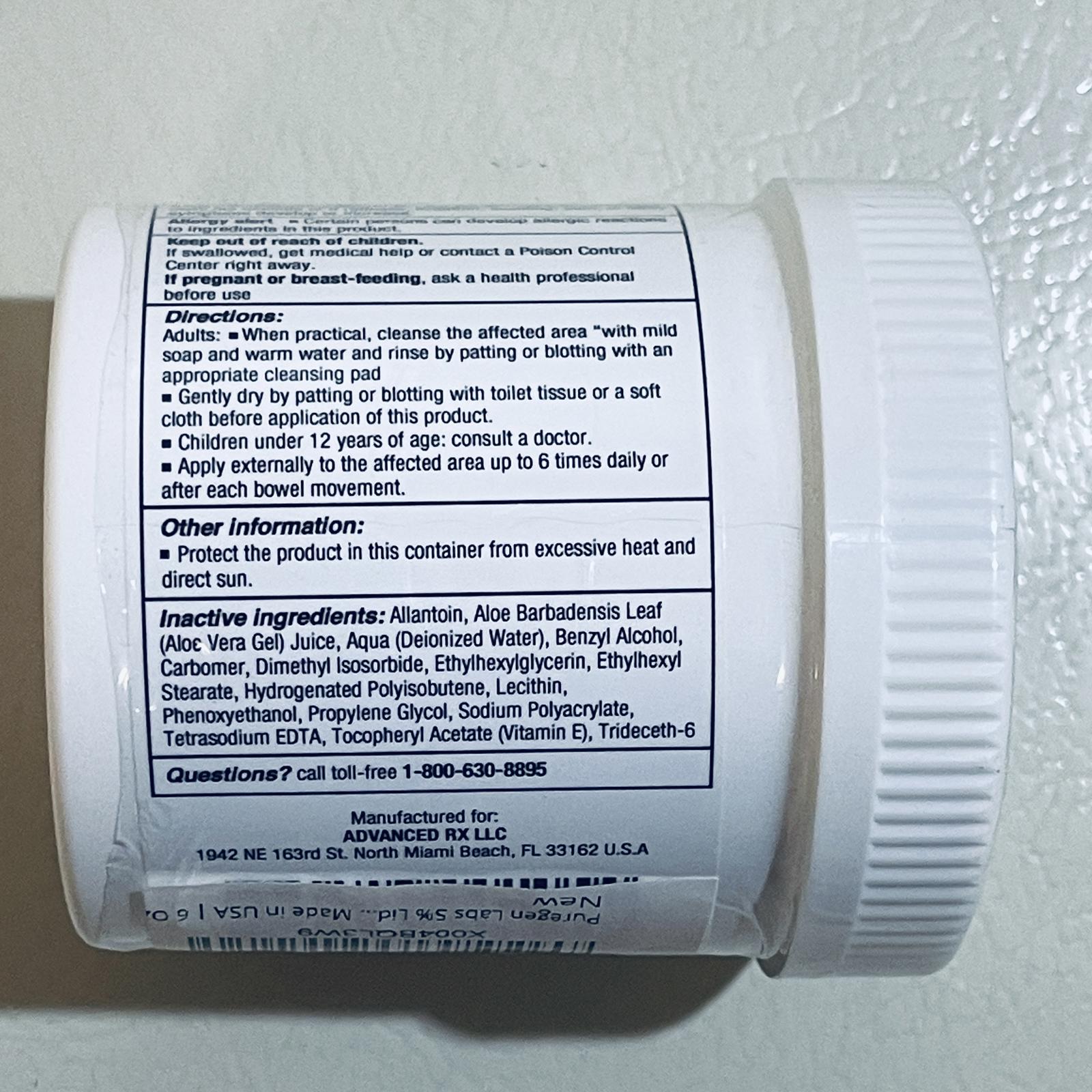 Puregen Labs Lidocaine 5% Cream with Aloe Vera 6 oz EXP 10/2026