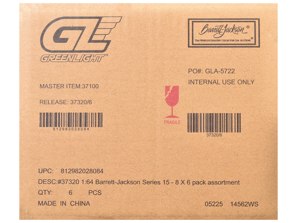 "Barrett-Jackson" Series 15 Set of 6 Cars 1/64 Diecast Model Cars by Greenlight