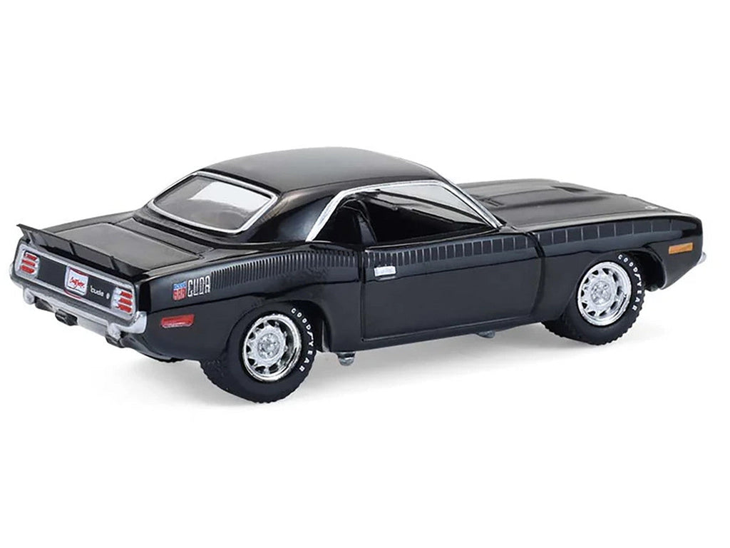 1970 Plymouth 'Cuda AAR Black with Gray Stripes "Barrett-Jackson" Series 16 1/64 Diecast Model Car by Greenlight