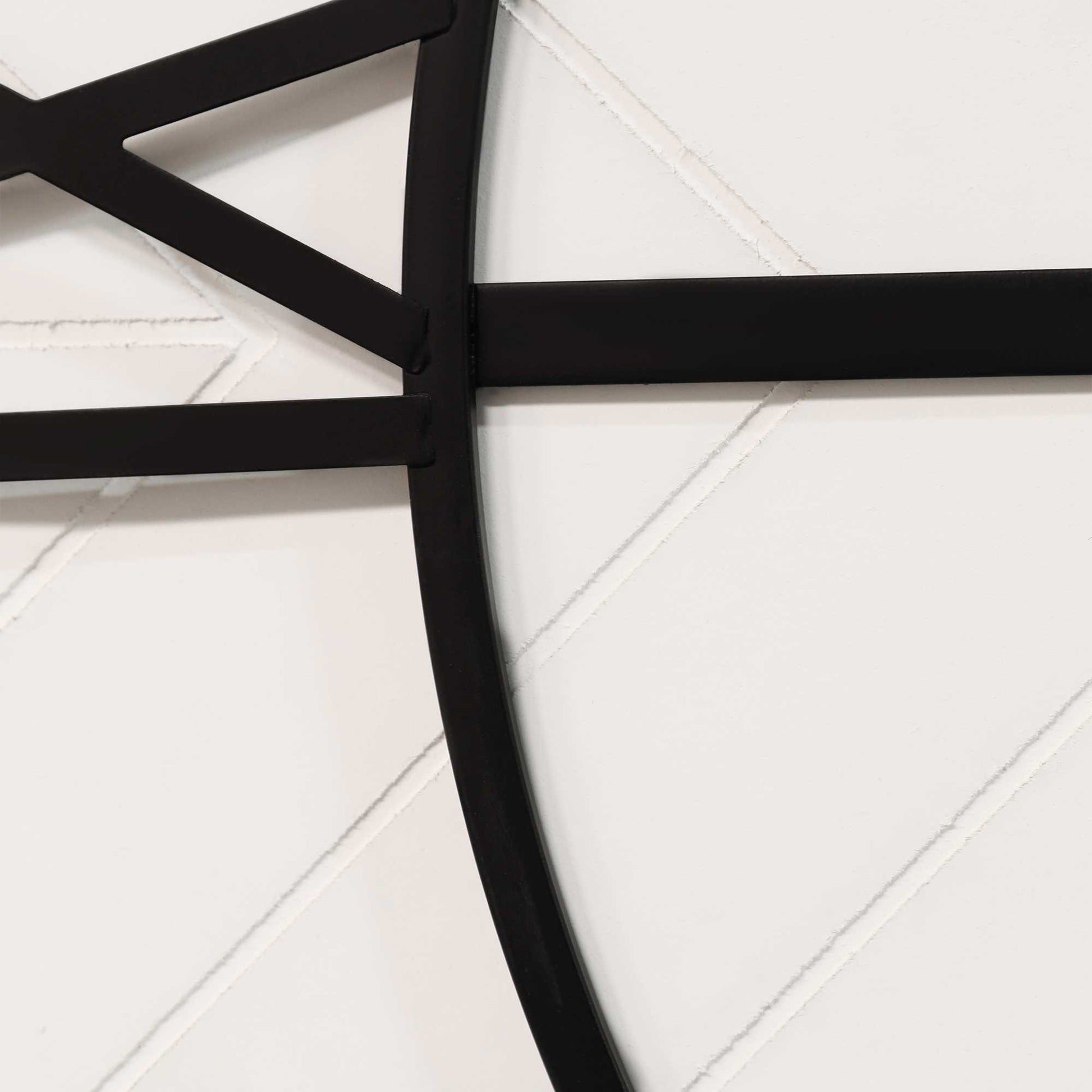 31.5 White Wood and Black Metal   Wall Clock
