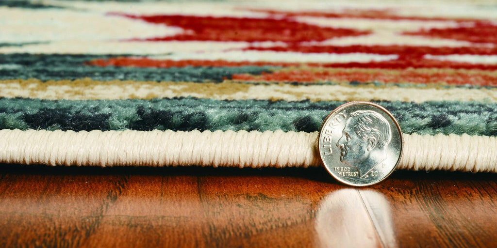 5' X 8' Ivory Machine Woven Pinegrove Lodge Indoor Area Rug