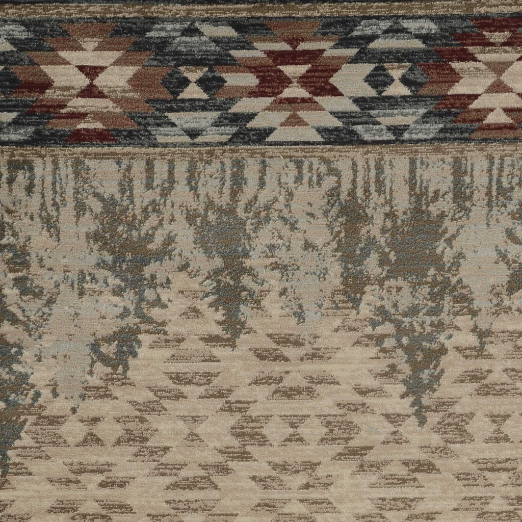 5' X 8' Ivory Machine Woven Pinegrove Lodge Indoor Area Rug