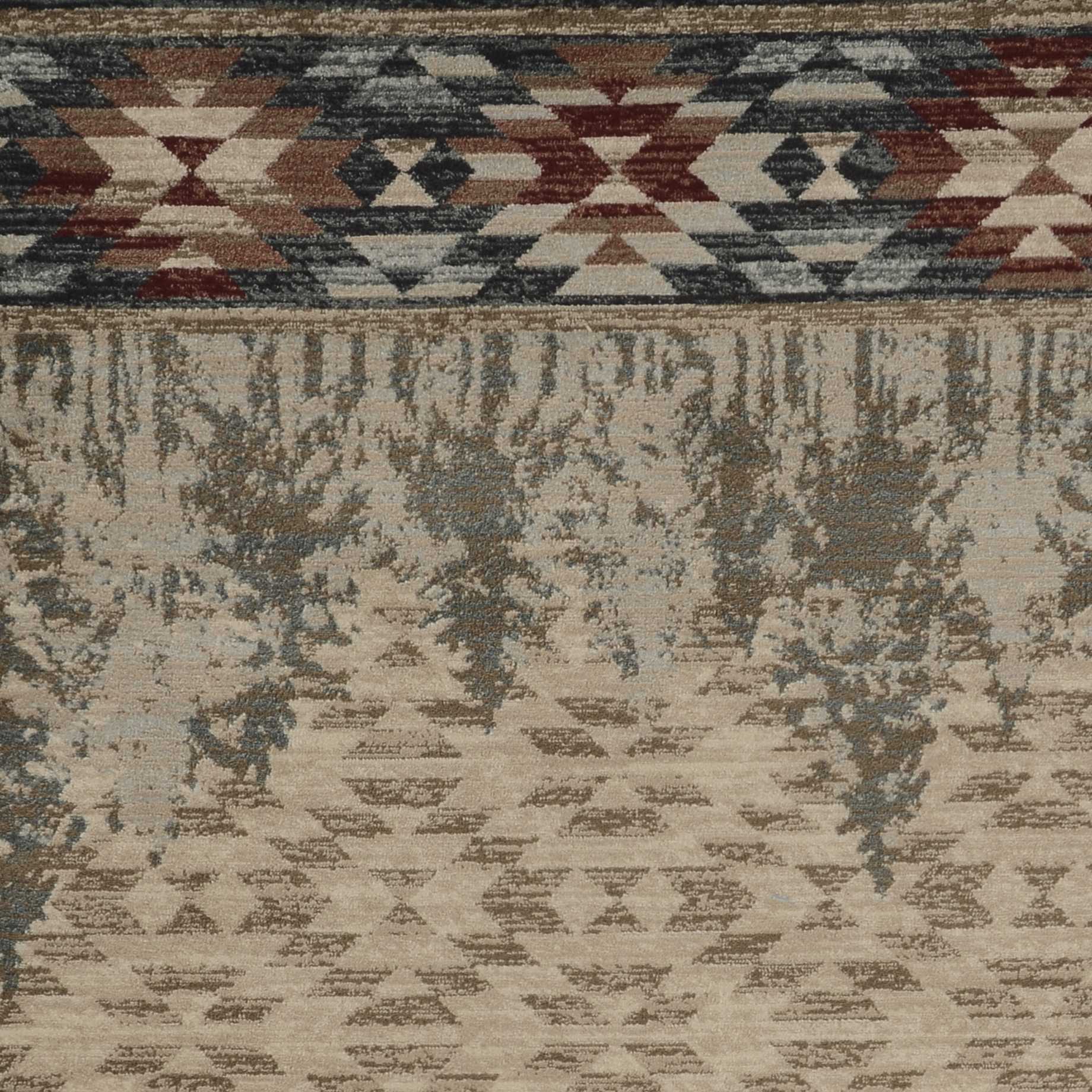 5' X 8' Ivory Machine Woven Pinegrove Lodge Indoor Area Rug