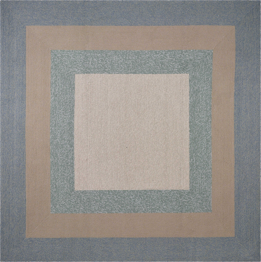 5' x 7' Spa Ivory Bordered Indoor Outdoor Area Rug