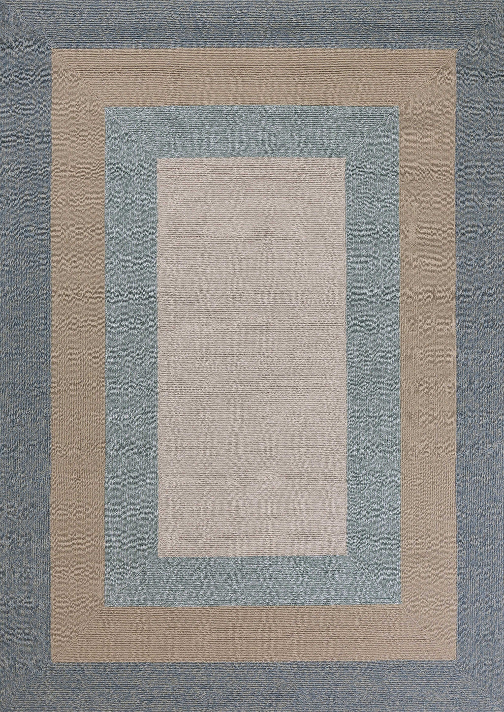 5' x 7' Spa Ivory Bordered Indoor Outdoor Area Rug