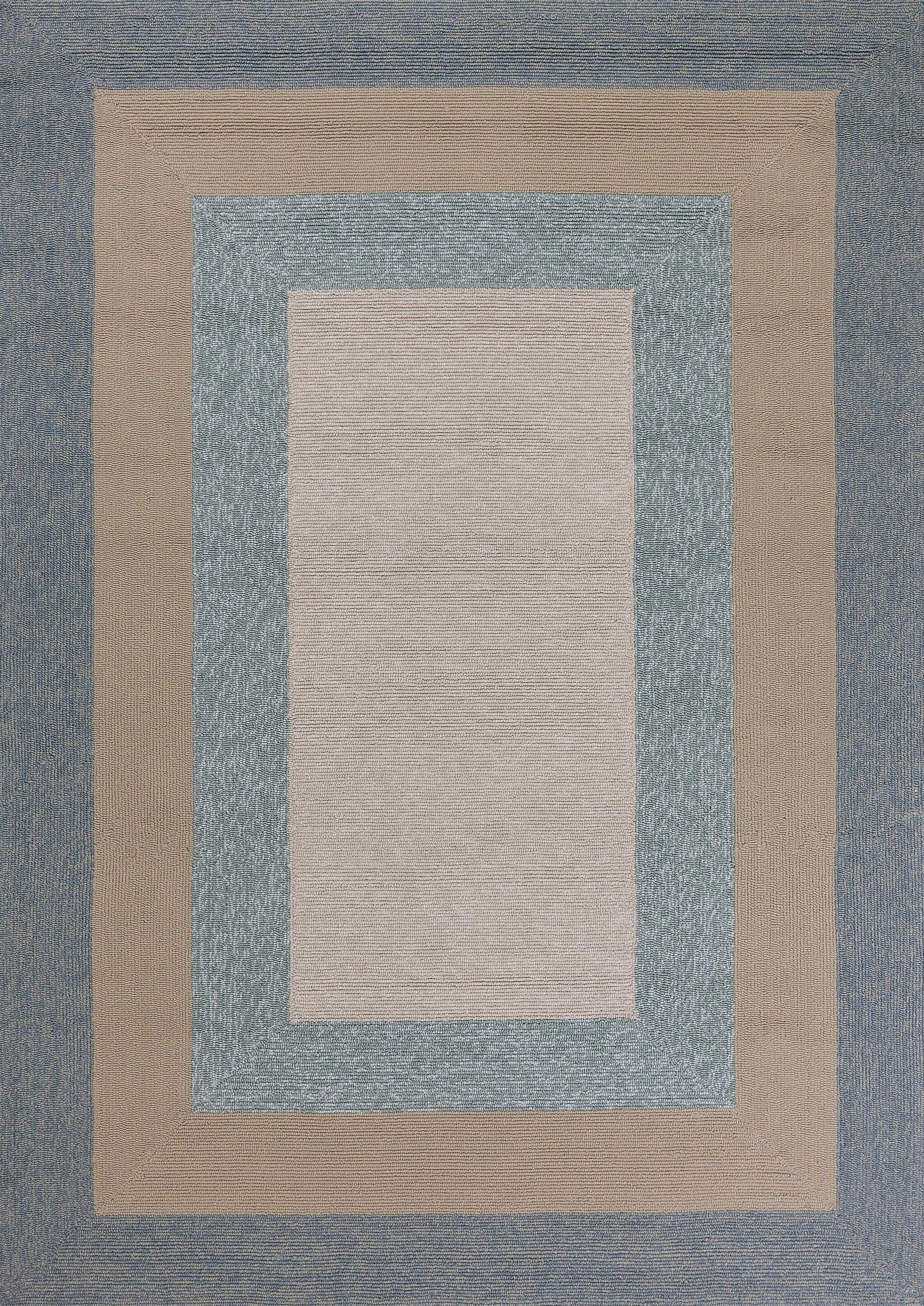 5' x 7' Spa Ivory Bordered Indoor Outdoor Area Rug