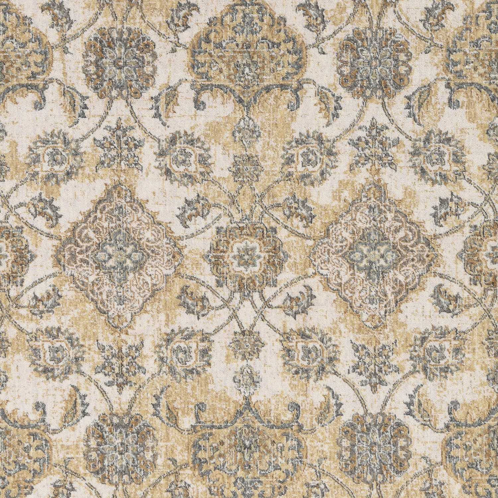 3' X 5' Ivory Wool Floral Vines Area Rug