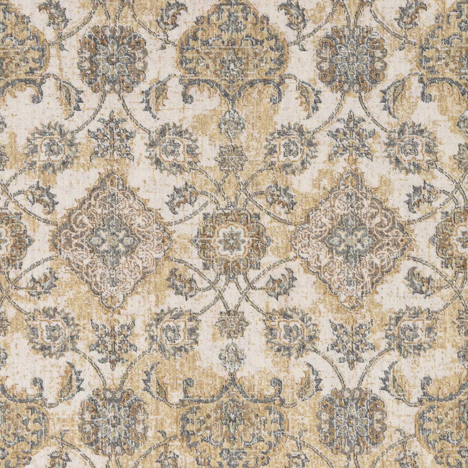 3' X 5' Ivory Wool Floral Vines Area Rug