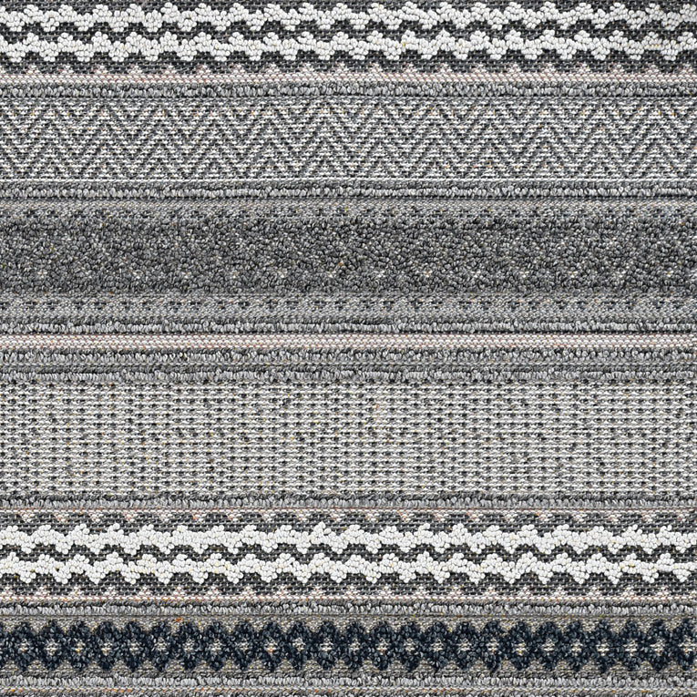 7' x 9' Taupe Geometric Pattern Indoor Outdoor Area Rug