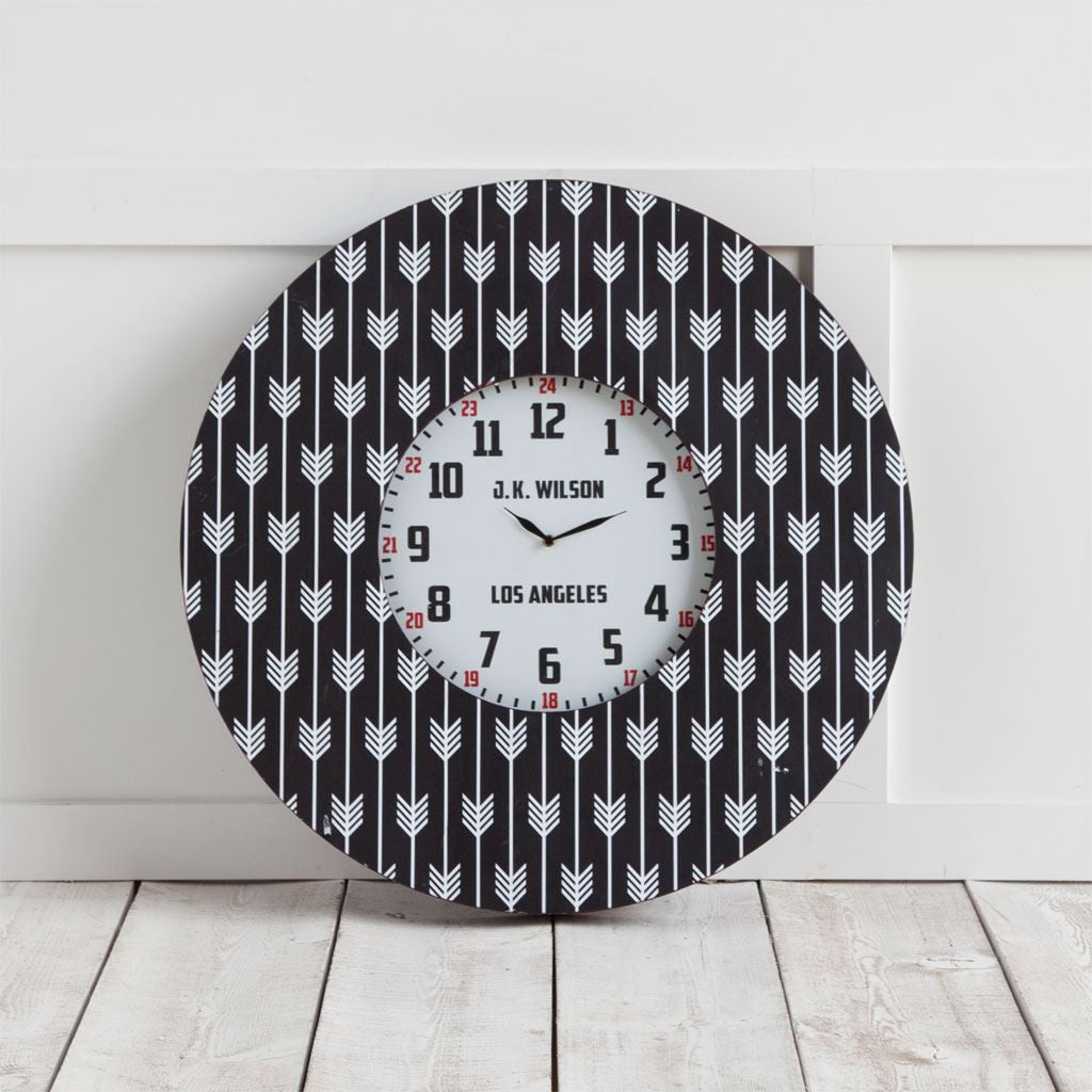 4" Black And White Metal Analog Round Wall Clock