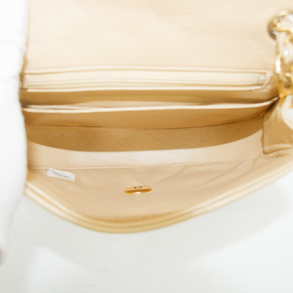 Chanel Lambskin Beige Quilted Chain Shoulder Bag #3772