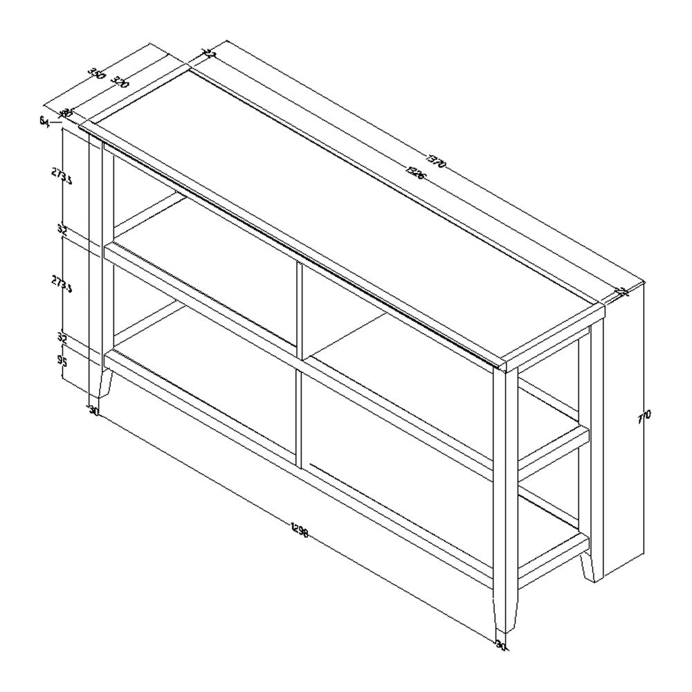 30" White Wood Two Shelf Bookcase