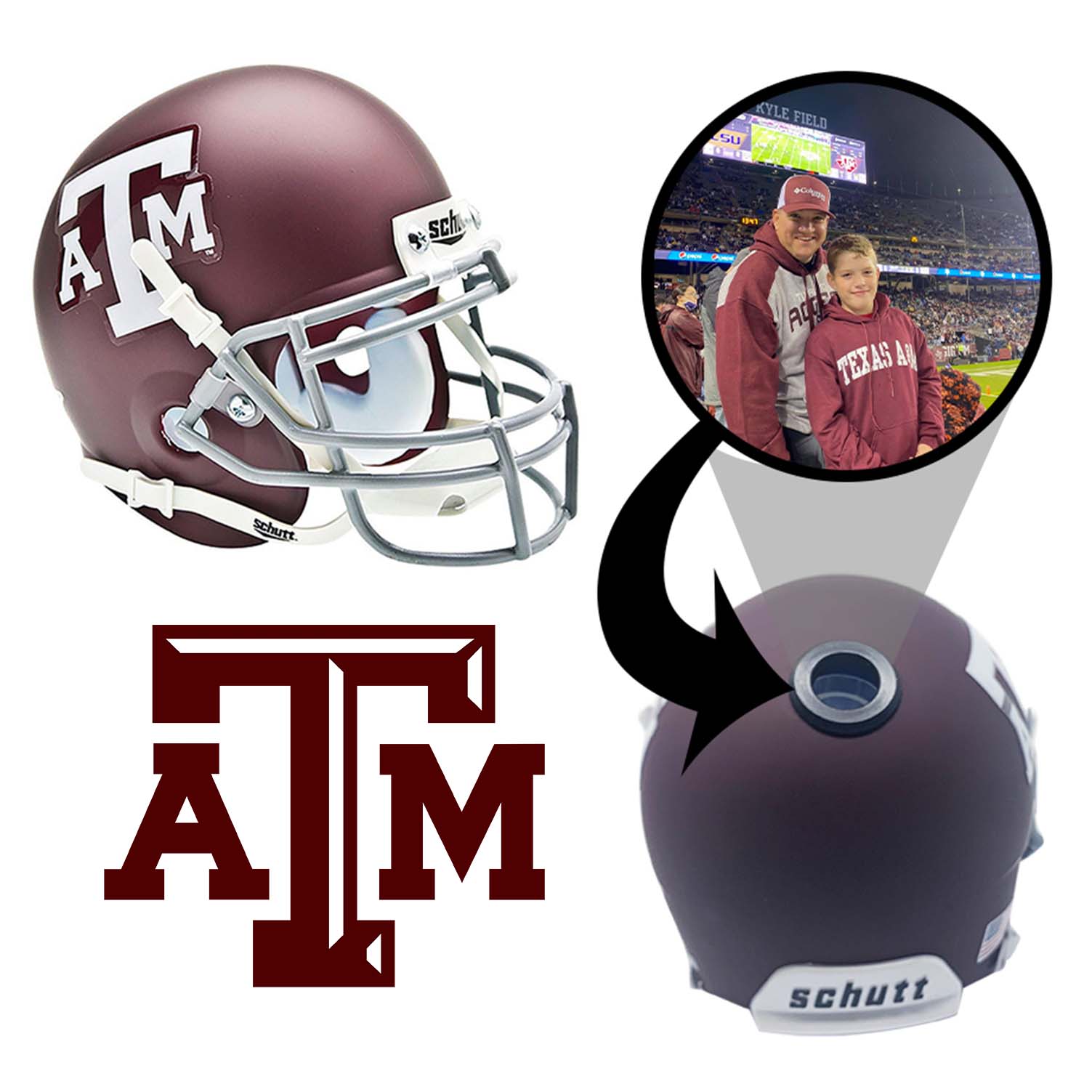 Texas A&M Aggies College Football Collectible Mini Helmet - Picture Inside - FANZ Collectibles