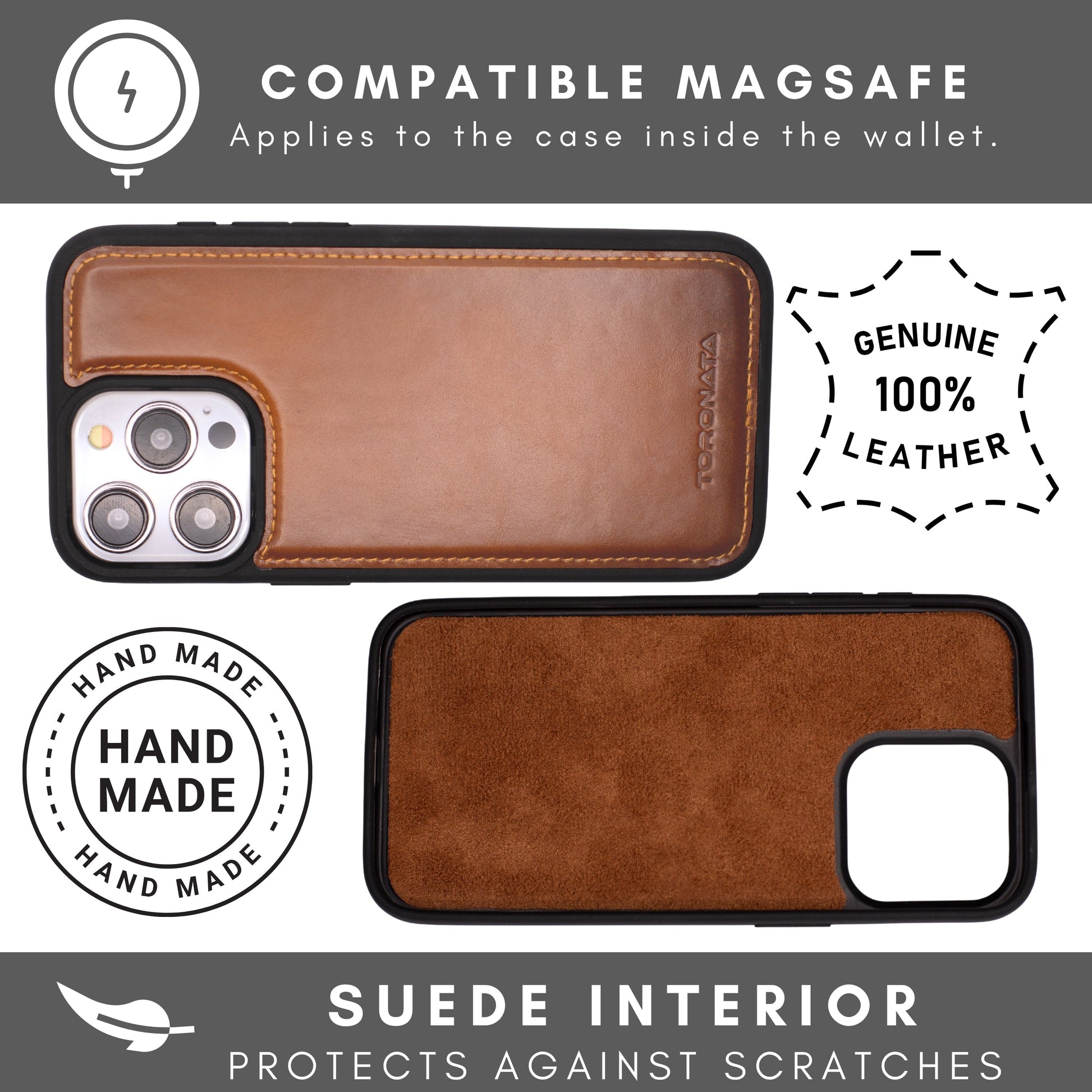 Vegas Premium Leather iPhone 15 Wallet Case with MagSafe | Detachable RFID Blocking Luxury Wallet