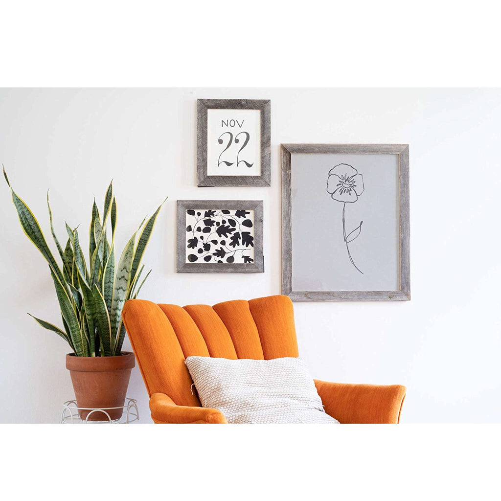 11" x 17" Gray Solid Wood Hanging Picture Frame