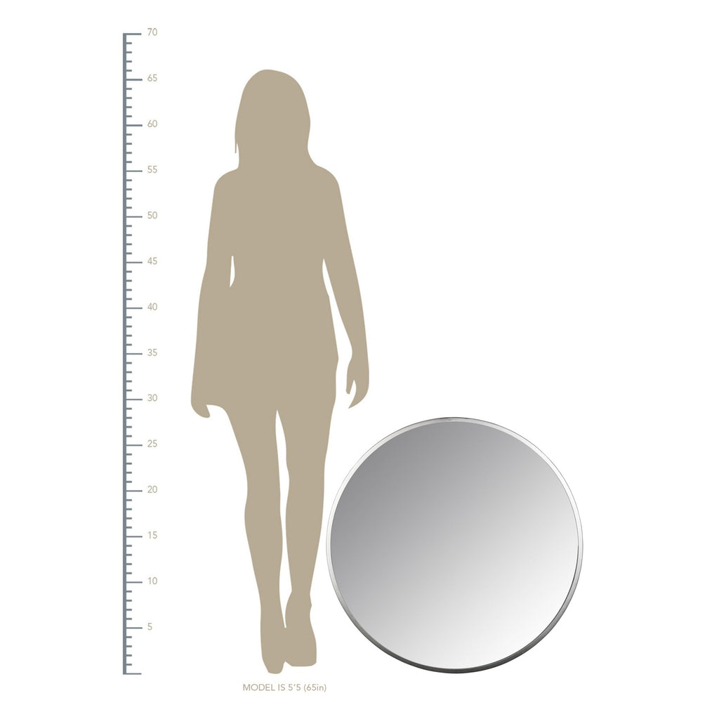 Minimalist Silver Round Wall Mirror