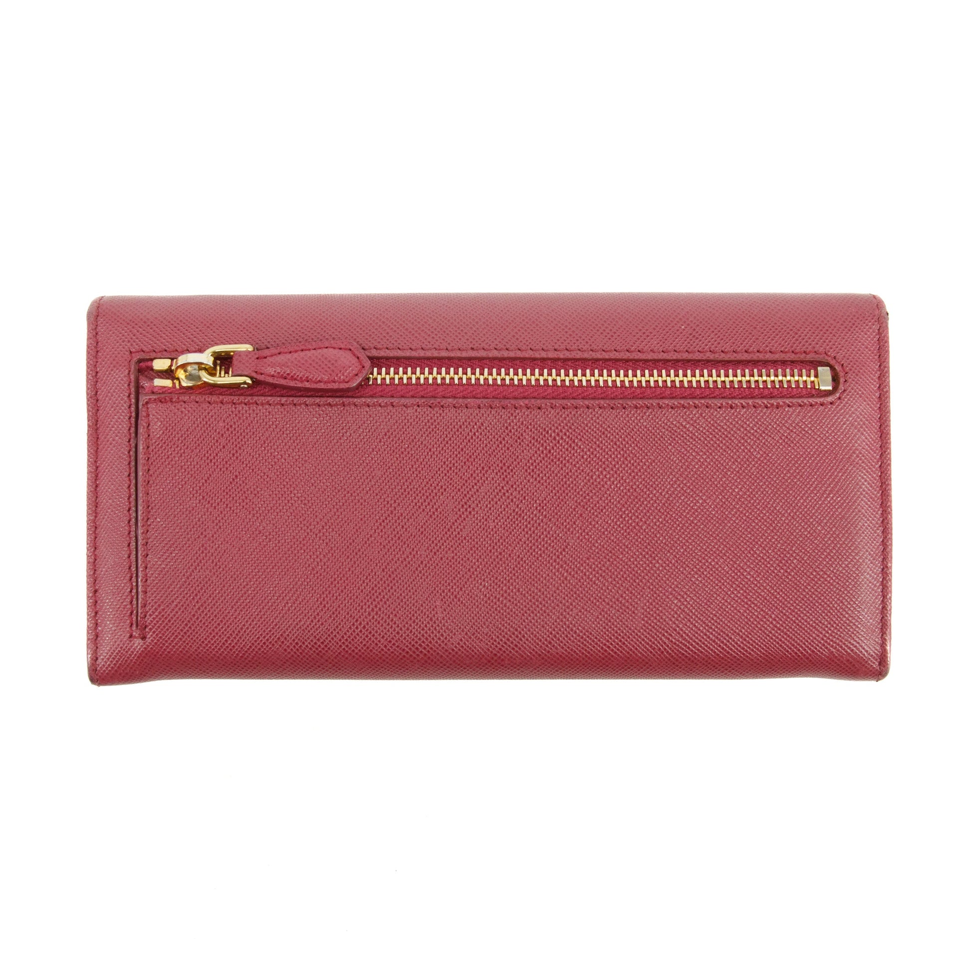 Prada Saffiano Leather Pink Continental Long Wallet #3808