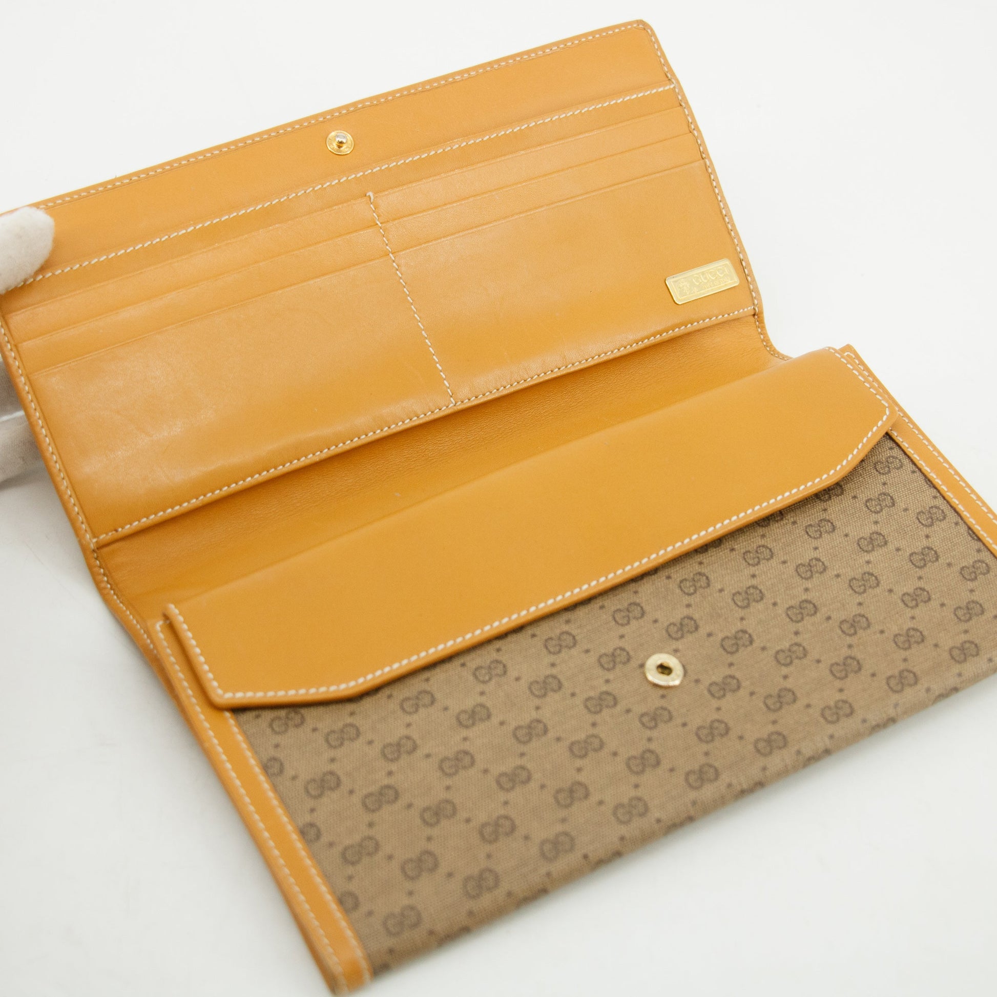 Gucci Vintage Micro GG PVC Beige Wallet #3819
