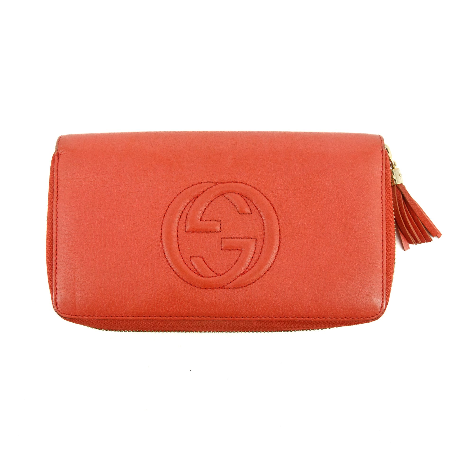 Gucci Coral Leather Soho Zippy Long Wallet #3820