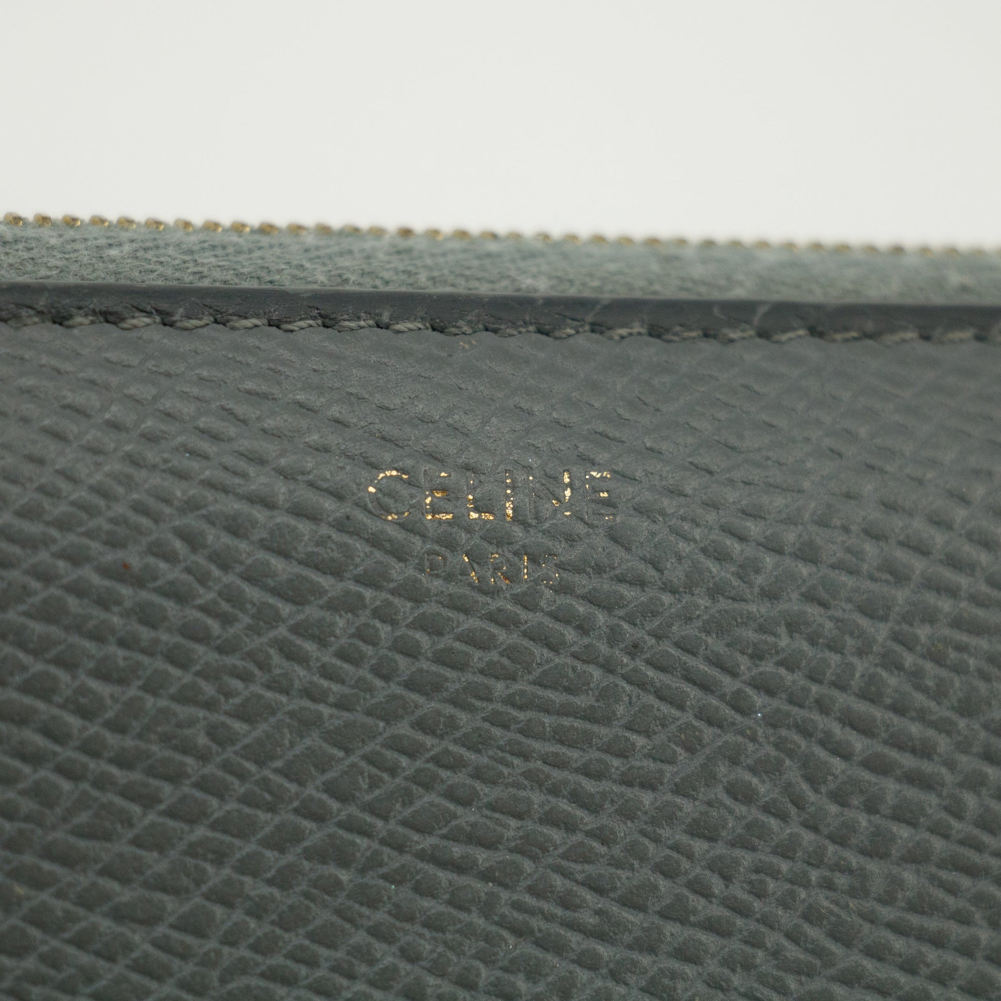 Celine Grey Leather Zippy Long Wallet #3821