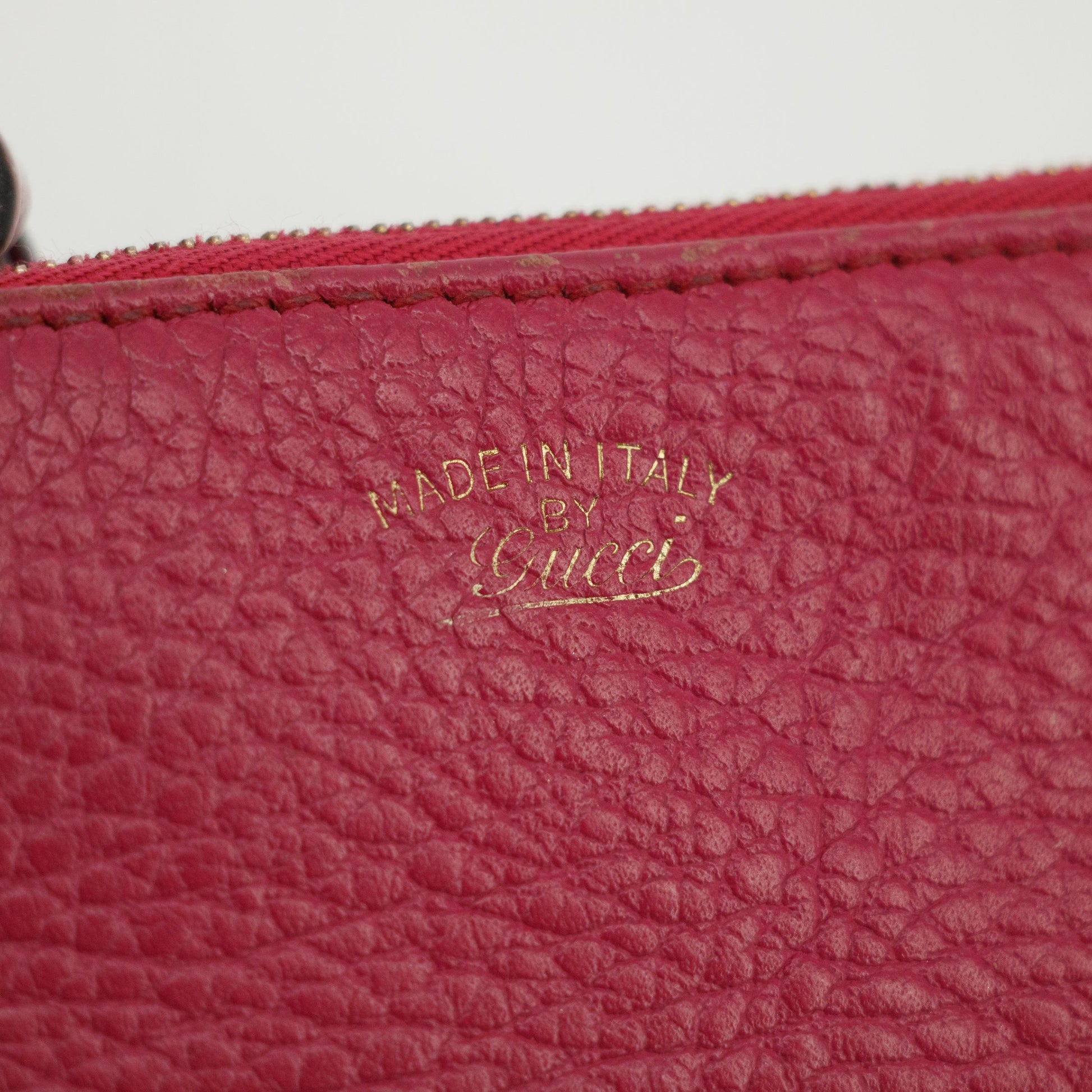 Gucci Pink Leather Zip Key Cles Coin Pouch #3831