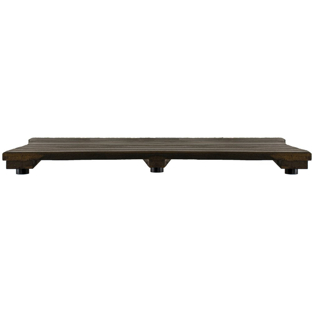 23" Dark Brown Teak Slat Non Slip Bath Mat